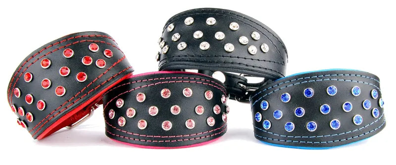 Skinnhalsbånd - Mynde m/steiner